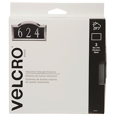 True Value 91471 Velcro Brand Extreme Industrial-Strength Titanium Fastening Strips 6 x 4-In. 3-Ct.