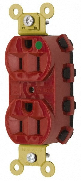 HUBBELL Hubbell SNAP8200RA Hospital Grade Duplex Receptacle 15A 125V