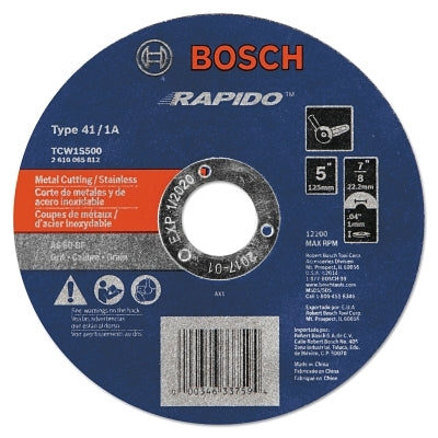 Bosch TCW1S500 Thin Cutting Rapido Type 1A ISO 41 Wheels 5 7/8 Inch Arbor AS60INOX-BF Grit