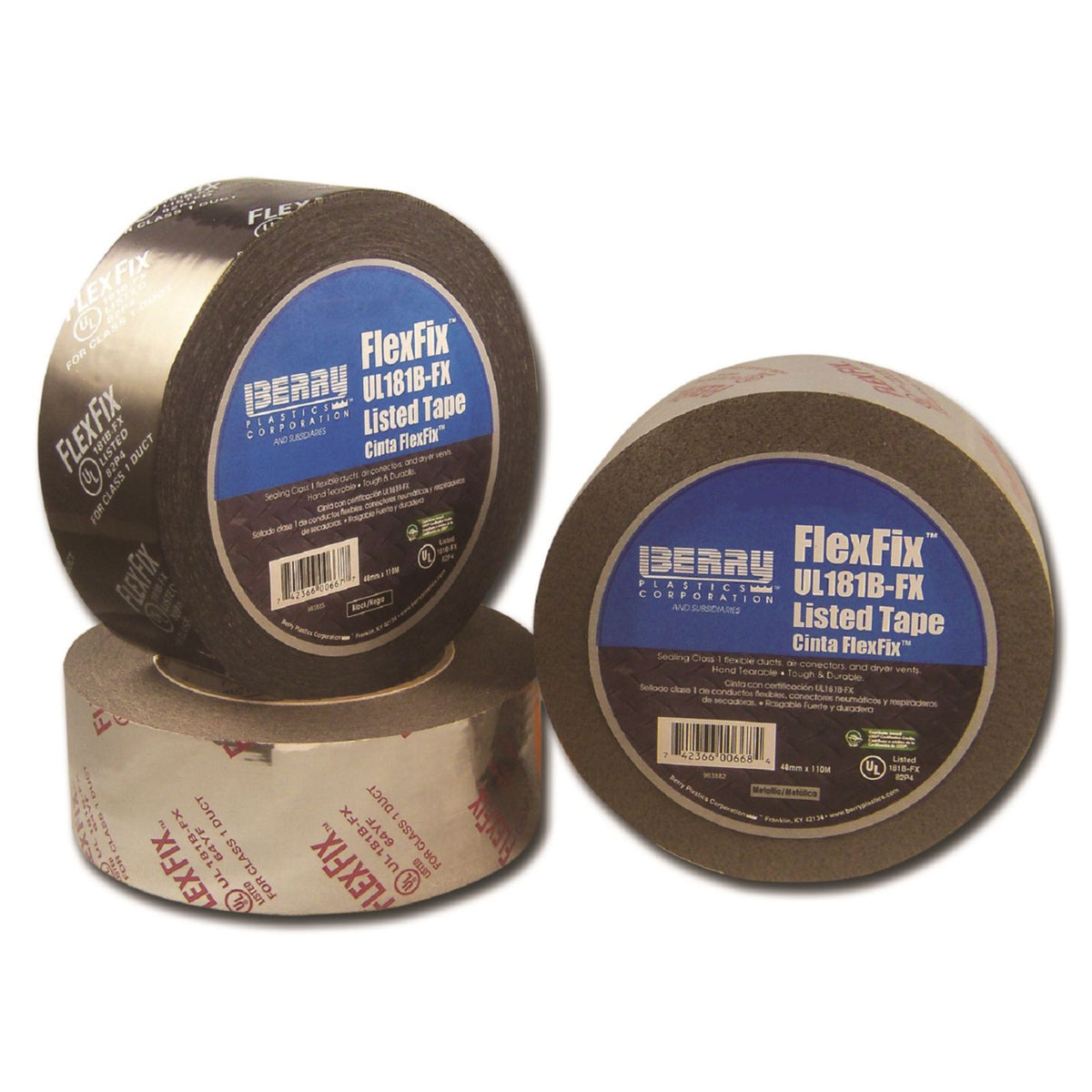 Berry Plastics 1141184 Film Tape, 2 x 60' Printed Metallic 181B-FX Listed