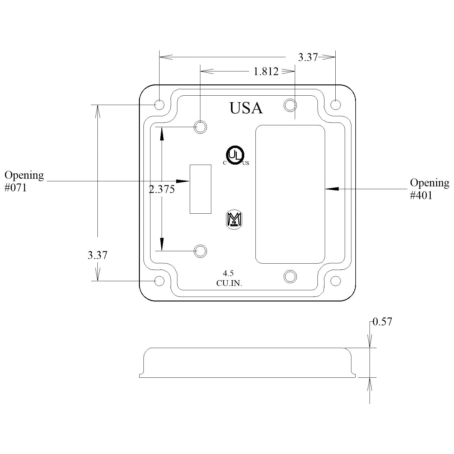 MULBERRY METAL PRODUCTS Mulberry Metal Products 11436 4 in. Steel Single Toggle Single GFCI Receptacle Cover (4 in.)