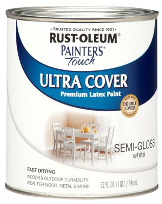RUST-OLEUM Rust-oleum 1993-502 Semi-gloss Latex Paint White Qt