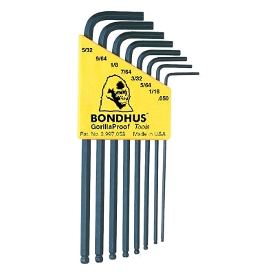 Bondhus 10932 Ball End L-Wrench Set ProGuard Finish 0.050 in to 5/32 in SAE 8-Pc Set