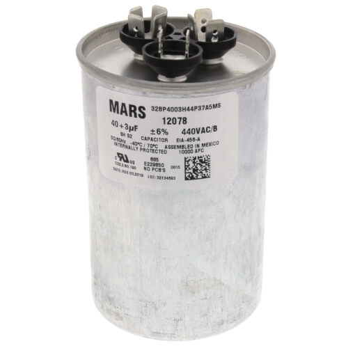 Heil Quaker 1172095 3+40 MFD Round Run Capacitor 440V