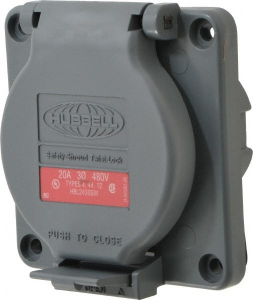 HUBBELL Hubbell HBL2430SW L16-20R Receptacle 20A 480V 3P 4W