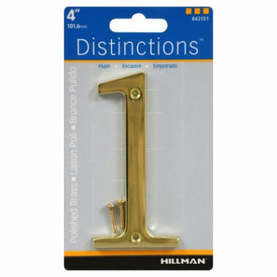 HILLMAN Hillman Fasteners 843151 Brass Flush Mount Number 1 4in