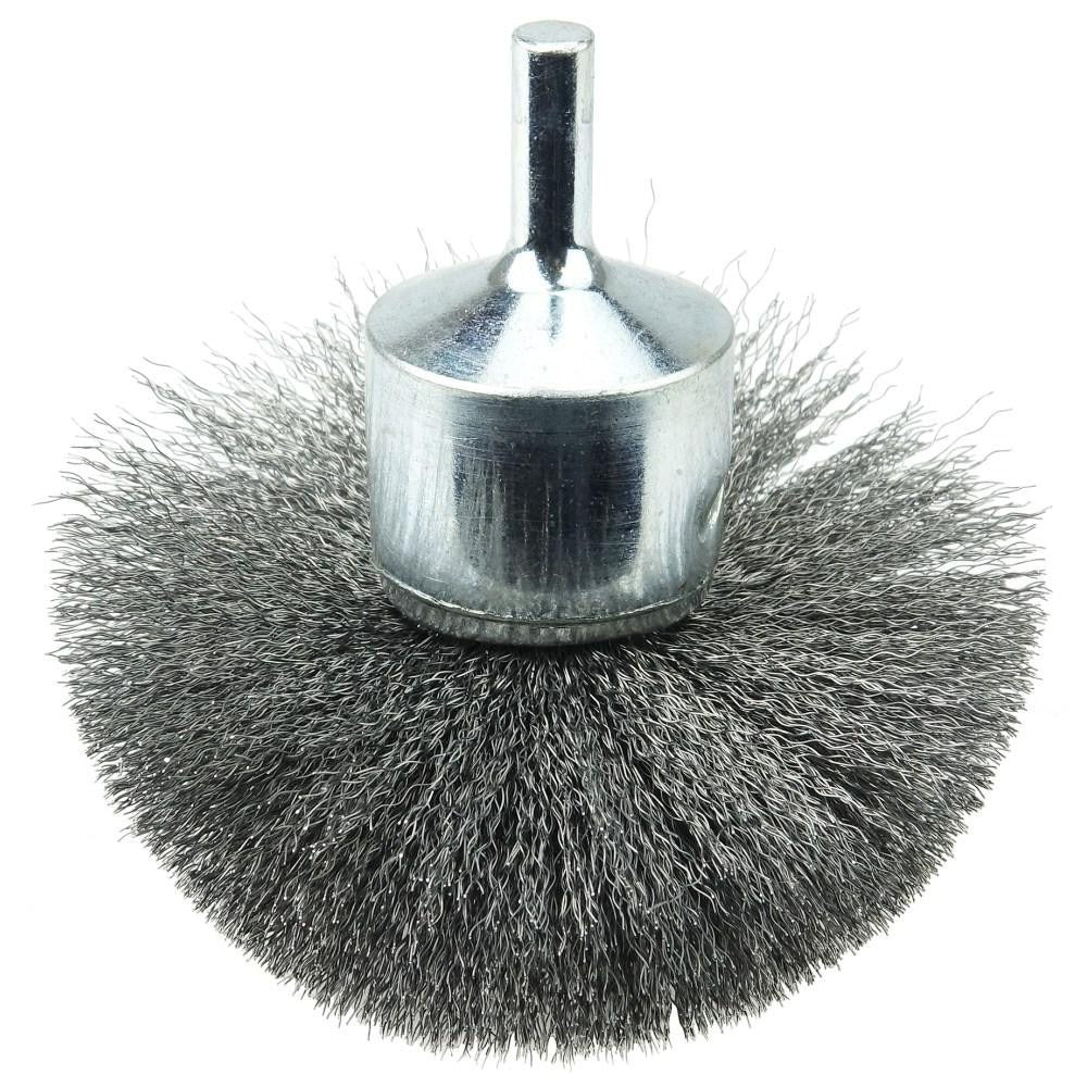WEILER Weiler 10150 End Brush 3 in Crimped Steel Wire 6mm Shank