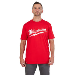 Milwaukee Tool 607R-XL T-Shirt Big Logo Work Short Sleeve Heavy Duty X-Large Red