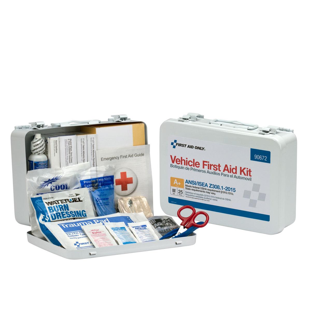 First Aid Only 90672 Bulk First Aid Kit Metal 25 Person ANSI A+