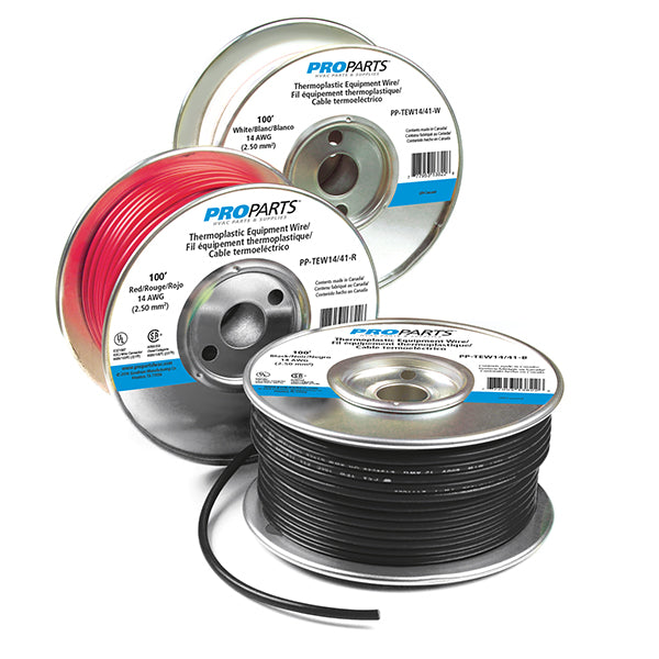 Proparts PP-TEW14/41-W 14 Gauge White Thermoplastic Wire, 100 ft LG