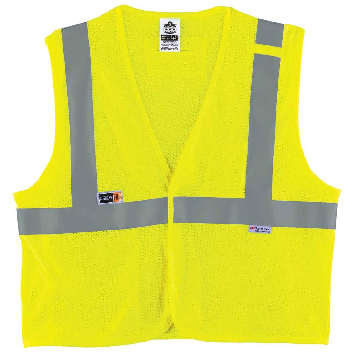 Ergodyne 21497 8260FRHL 2XL/3XL Lime Type R Class 2 FR Modacrylic Vest