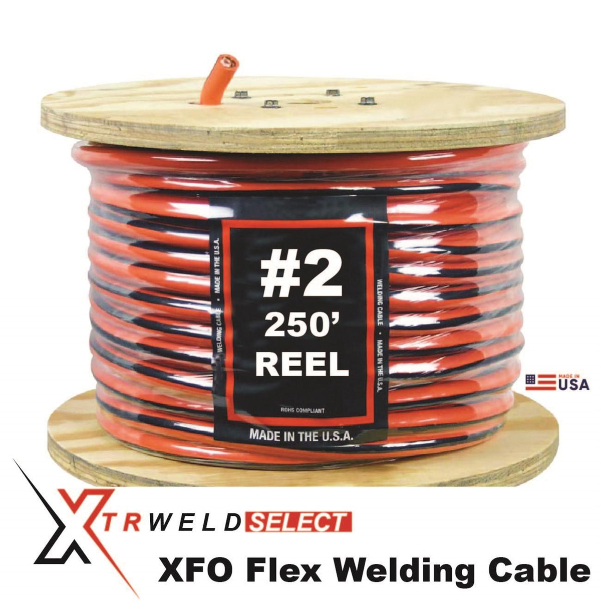 XTRweld Cable Select Xtreme Flex Orange Welding Cable 600V #2 AWG 250 ft WCSN2XFO-250