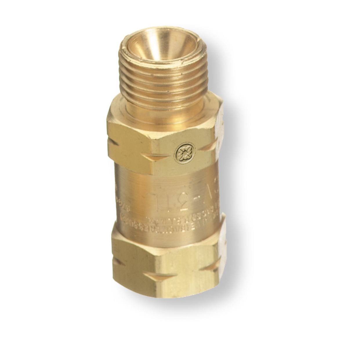 Western En CV-31L B-SIZE 9/16-18 UNF ACETYLENE/FUEL GASES, CHECK VALVE REGULATOR BUSHING ADAPTOR, LH FEMALE INLET X RH MALE OUTLET