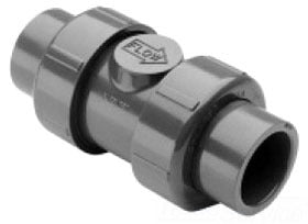 Spears 4539-007 34 STXST PVC True Union 2000 Full Port Ball Check Valve w/Viton O-Rings 235PSI Rated