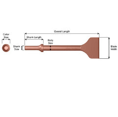 AJAX TOOLS 910-2-BC Chisel 2in SK Wide Flat Beryllium Copper