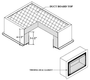 Crown Products *I - #1288-G 12X08 DUCT BOARD BOX W/GASKET R-4 14/CTN