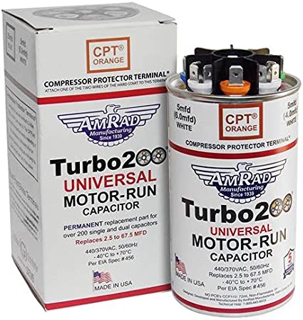 AmRad TURBO200 Motor Run Capacitor w/Ultramet Technology