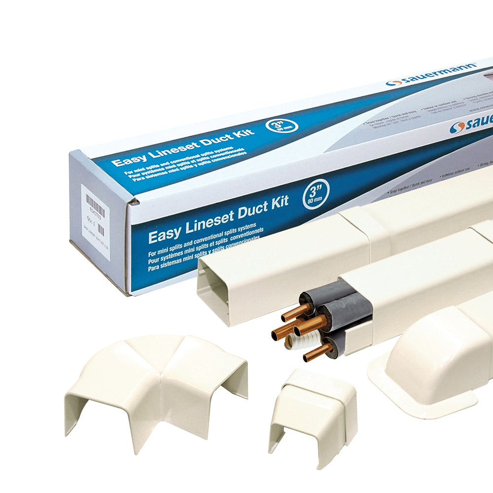 Sauermann EDKIT04 Duct Kit Easy Lineset 8 Components 4in Cream