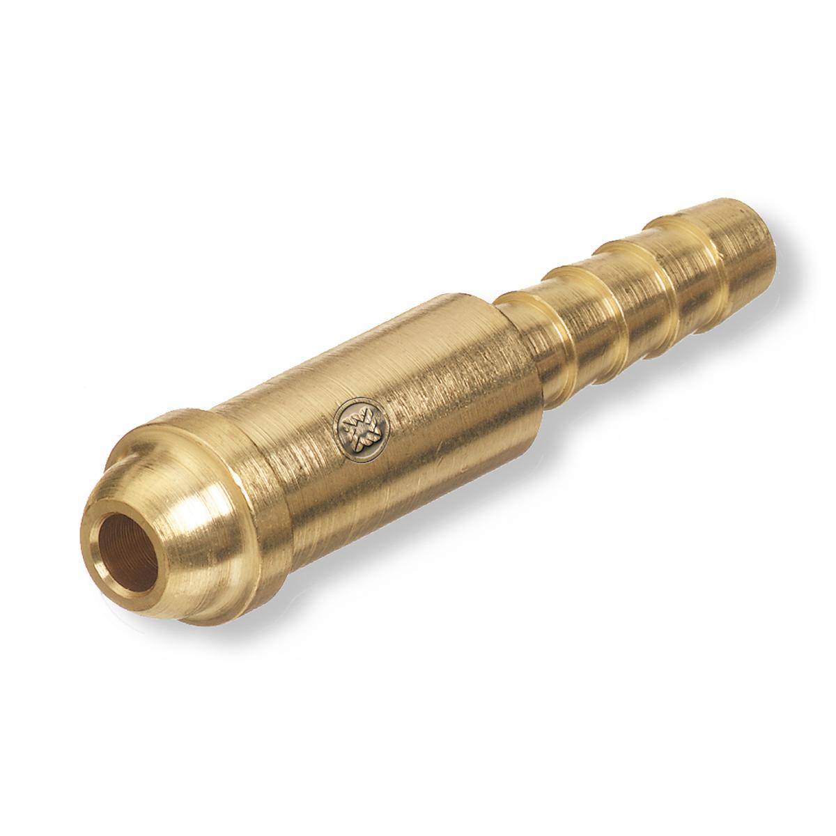 Western Enterprises AW-18 INERT ARC NIPPLES - B -SIZE 5/8" -18 UNF - 3/16" ID HOSE - 2 7/32" LONG - BRASS