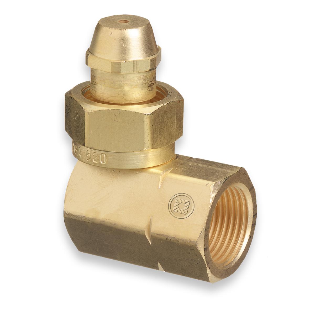 Western Enterprises 318 Brass Cylinder Adaptor CGA-520 B Tank Acetylene To CGA-510 POL Acetylene