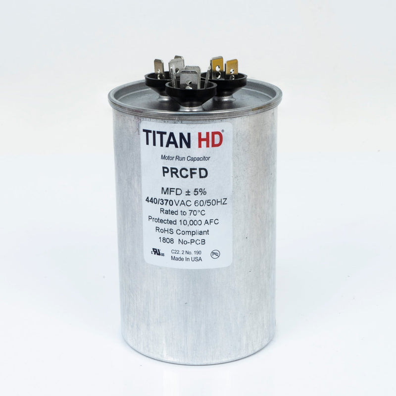 Packard PRCFD7075A 70/7.5 MFD Round Dual Motor Run Capacitor (440/370V)