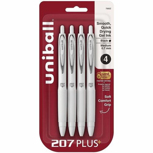 UNI-BALL Uni-ball UBC70652 Retractable Gel Pen 0.7mm Black Ink 4-pack