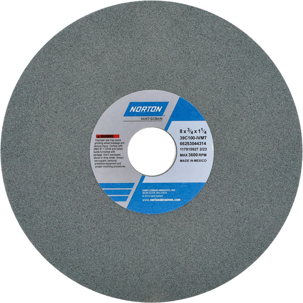 NORTON Norton 66253044314 Surface Grinding Wheel 8in 100 Grit