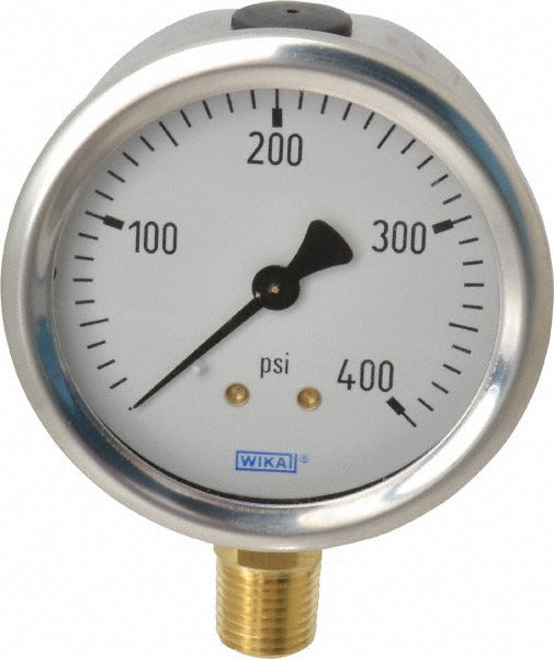 WIKA Wika 9767100 Pressure Gauge 0-400 Psi 2.5 in Dial Lower Npt