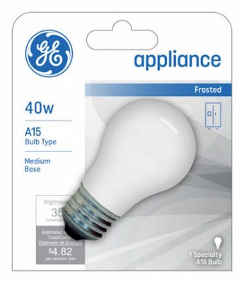 GE G E Lighting 93131066 40W A15 Frosted Appliance Bulb