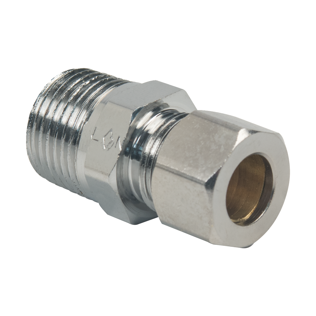 BrassCraft 11C 3/8 in. O.D. Tube Drill Through (No Tube Stop) x 3/8 in. MIP Compression Male Adapter