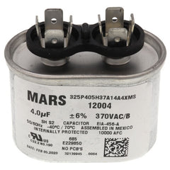 MARS 12004 Blue Box 4 MFD 370V Oval Run Capacitor