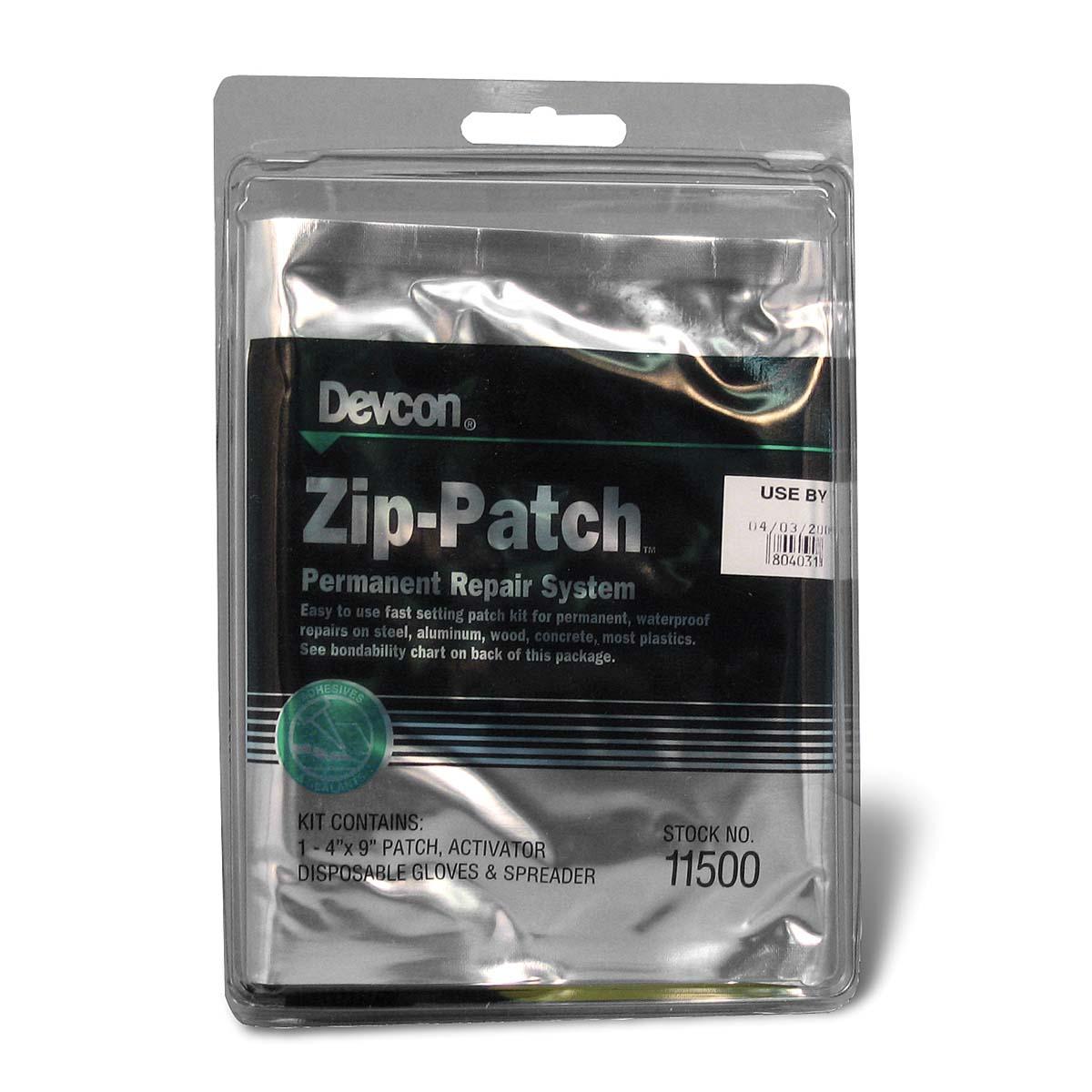 Devcon 11500 Zip-Patch Adhesive Patch Kit, 4 in x 9 in Patch, Brown