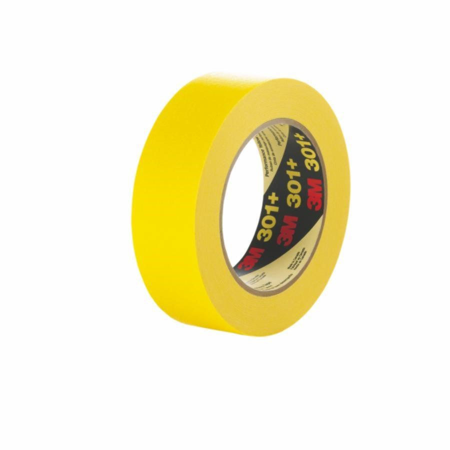 3M 7000124890 Performance 301+ Masking Tape, Yellow, 1.41 Inch Width, 24 Rolls per Case, 5111564752 Replacement