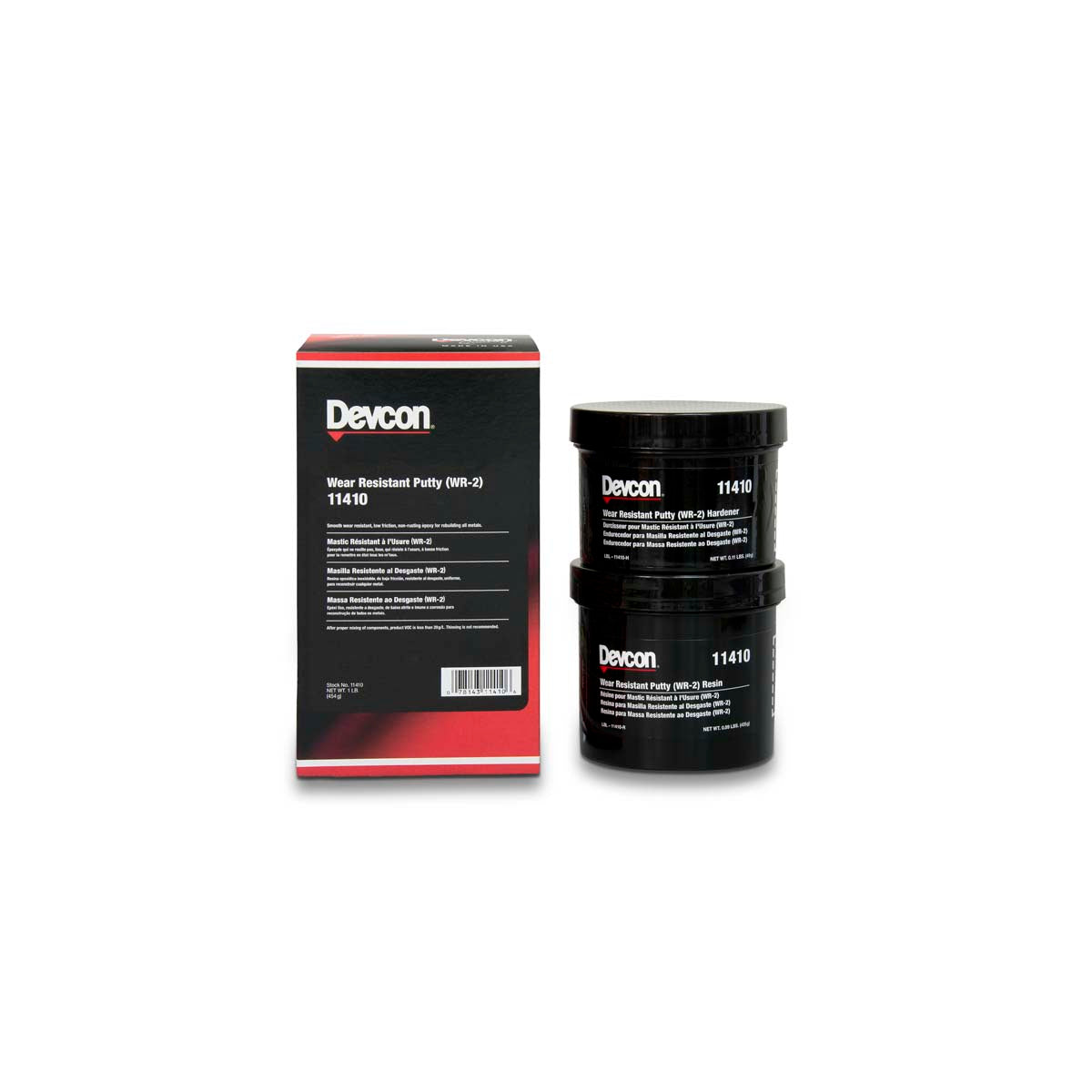 Devcon 11410 Wear Resistant Putty WR-2, 1 lb Kit Dark Gray