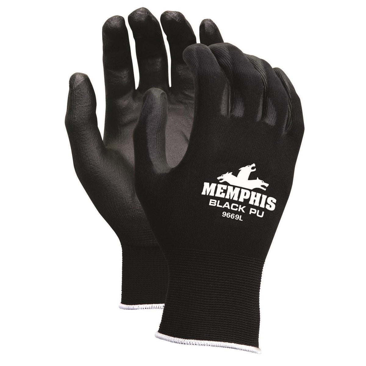 MCR Safety 9669M Coated Gloves Medium Pack of 1 Black Replacement 9669MMG