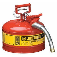 Justrite JUS7220120 Type II Safety Can 2 Gallon with Flexible Spout