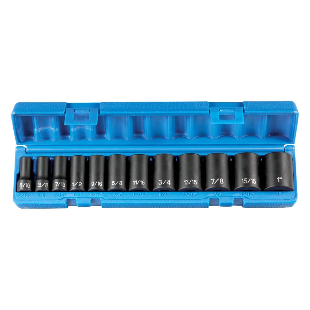 GREY PNEUMATIC Grey Pneumatic 1202SD 3/8 in Drive 12-Piece Semi-Deep 12-Point (12 Pc)