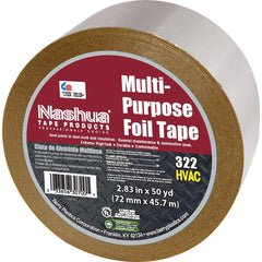 Nashua 1087629 323 Multi-Purpose Plain Foil Tape 72 mm x 46 m 5 mil Aluminum Silver