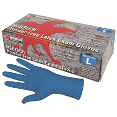 MCR Safety 5049M MedTech Disposable Latex Gloves Medium Blue 10 Boxes/50 Each