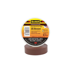 3M 7000031580 Scotch Vinyl Electrical Color Coding Tape 35 3/4 x 66 ft Brown