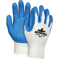 MCR Safety 9680L Flex Tuff Latex Dipped Gloves Large Blue/White