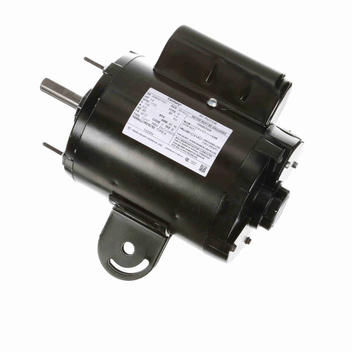 Century Motors YA2054 1/2 HP 1800 RPM 115V OEM Replacement Motor