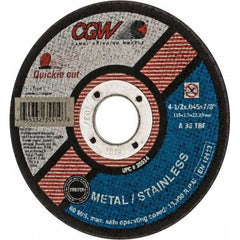 CGW 35514 Type 1 Quickie Cut Cutoff Wheel 4-1/2 inch x 0.045 inch x 7/8 inch Aluminum Oxide Replacement 65533235514