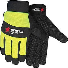 MCR Safety 926M Mechanics Gloves Medium Synthetic Black/Lime 045143092628