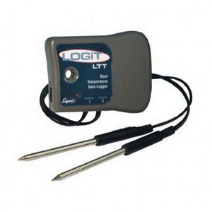 Supco LOGiT LTT External Dual Temp Logger -40 to 170 deg F, 0-95% RH Humidity, 21500 Points Sample Point Storage