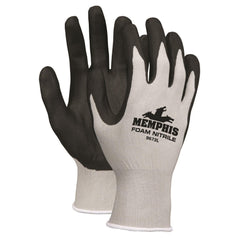 MCR Memphis Glove 9673XS NXG Foam Nitrile Dip Gloves, X-Small, Black/Gray, 12/Pair