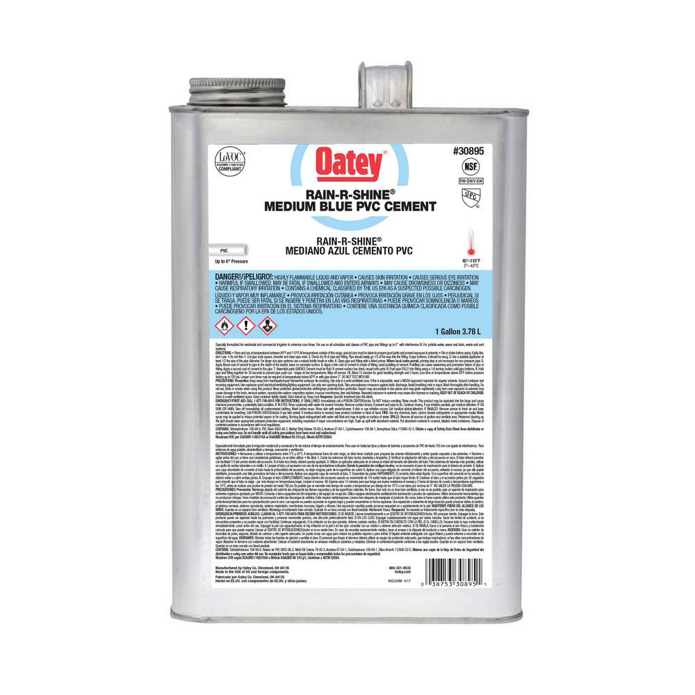 Oatey 30895 Cement 1 Gal Blue PVC Medium Rain-R-Shine