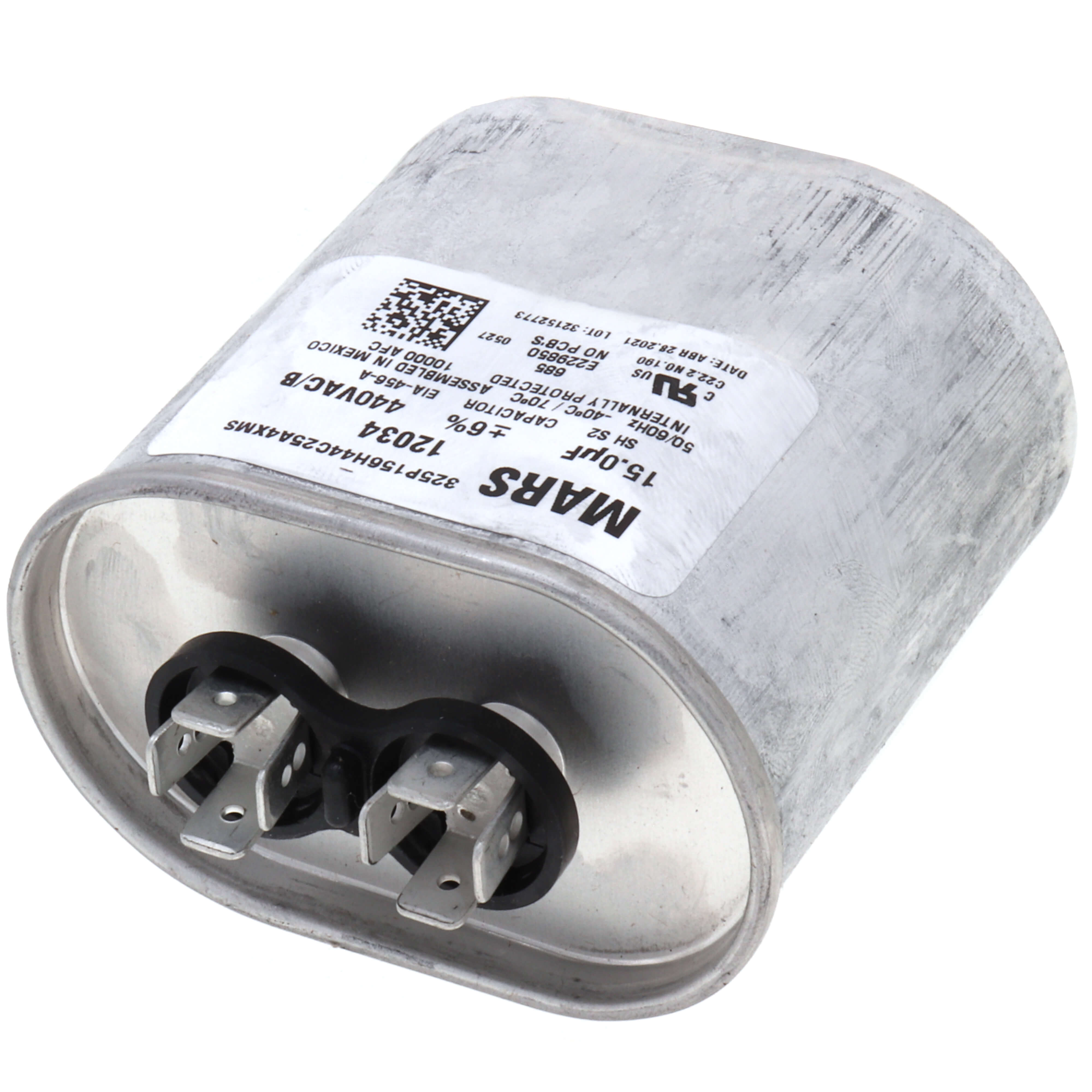 Mars 12034 Run Capacitor 15 MFD 440 Volt Aluminum Case