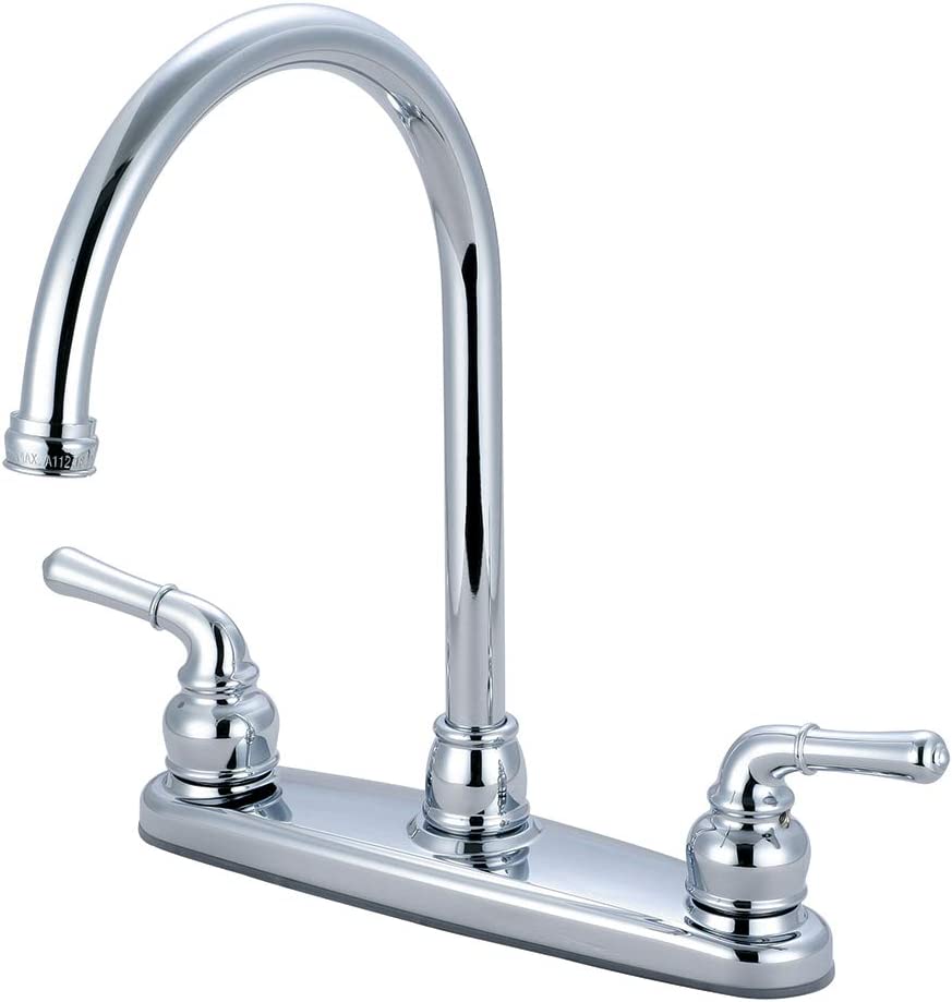 Pioneer K-5340 Kitchen Faucet, Accent, 1.5 gpm Flow Rate, 8 in Center, Gooseneck Spout, Polished Chrome