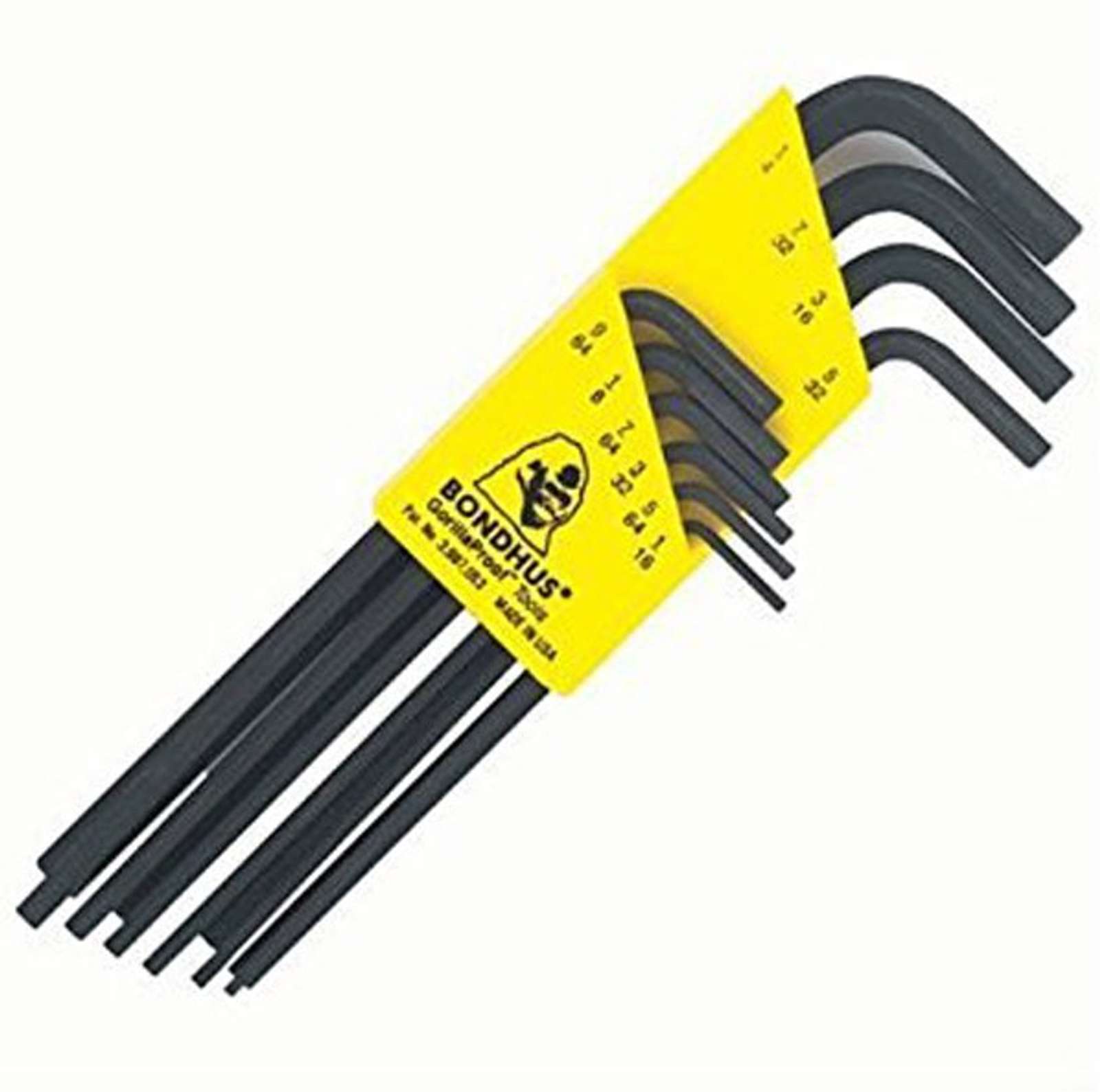 BONDHUS Bondhus 12138 10-Piece SAE L-Shape Hex Key Set (Long)